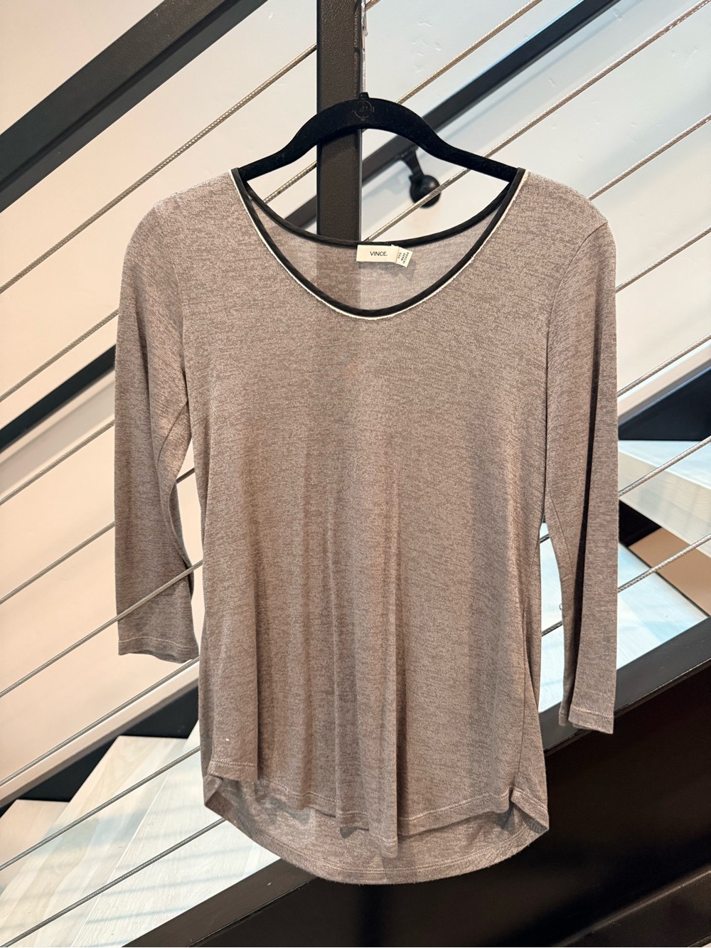 Vince grey Scoop Neck Womens Top - soft and light material
